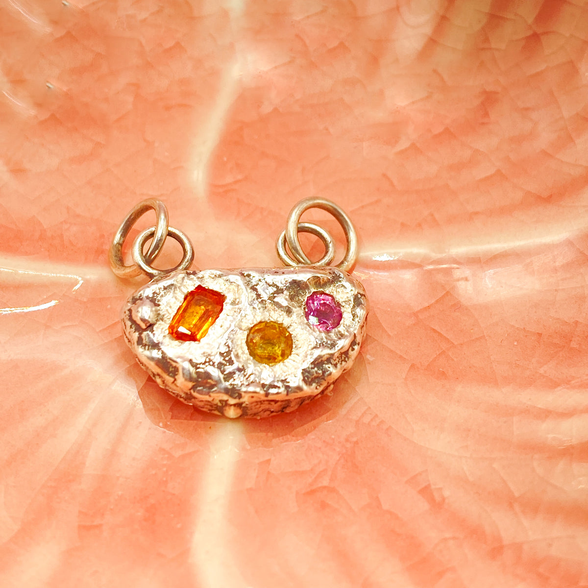 Sapphire Pebble & Stone Pendant