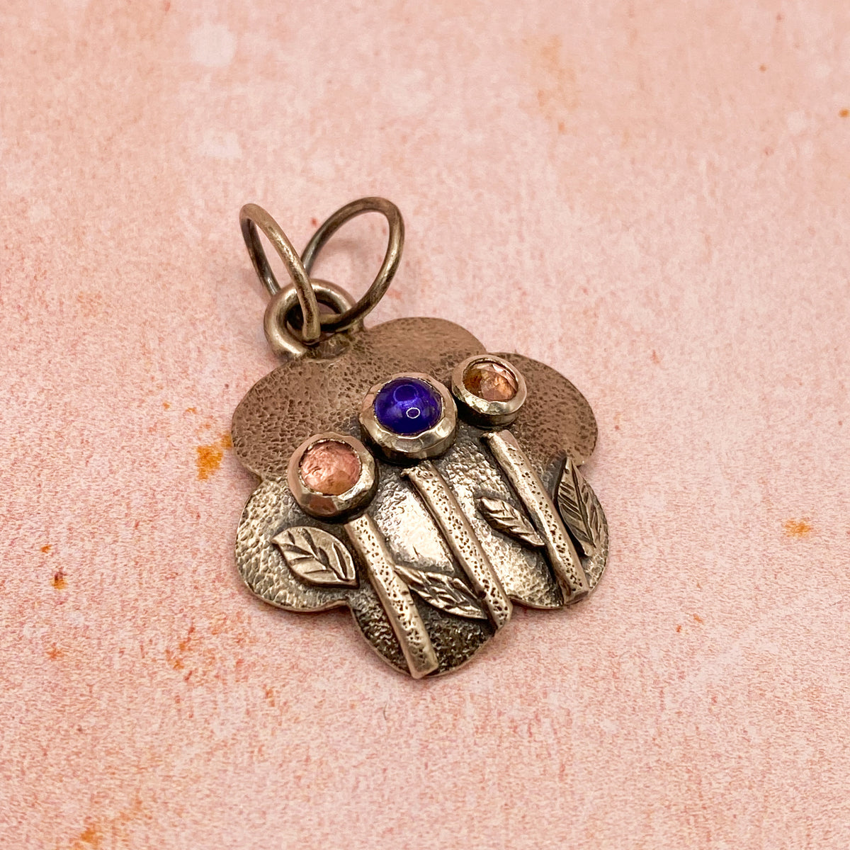 Handmade Tanzanite & Pink Tourmaline Floral Pendant