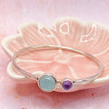 Amethyst & Chalcedony Sterling Silver Bangle
