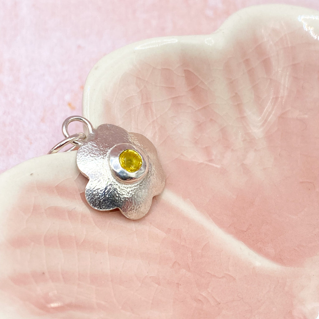 BlueHill Bloom Yellow Sapphire Flower Pendant