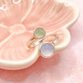 Handmade Chalcedony & Prehnite Sterling Silver Adjustable Ring