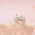 Delicate Apatite Silver Flower Earrings Handmade