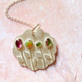 Handmade Sterling Silver Tourmaline & Opal floral Pendant