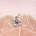 Ruby Bloom Handcrafted Sterling Silver Flower pendant