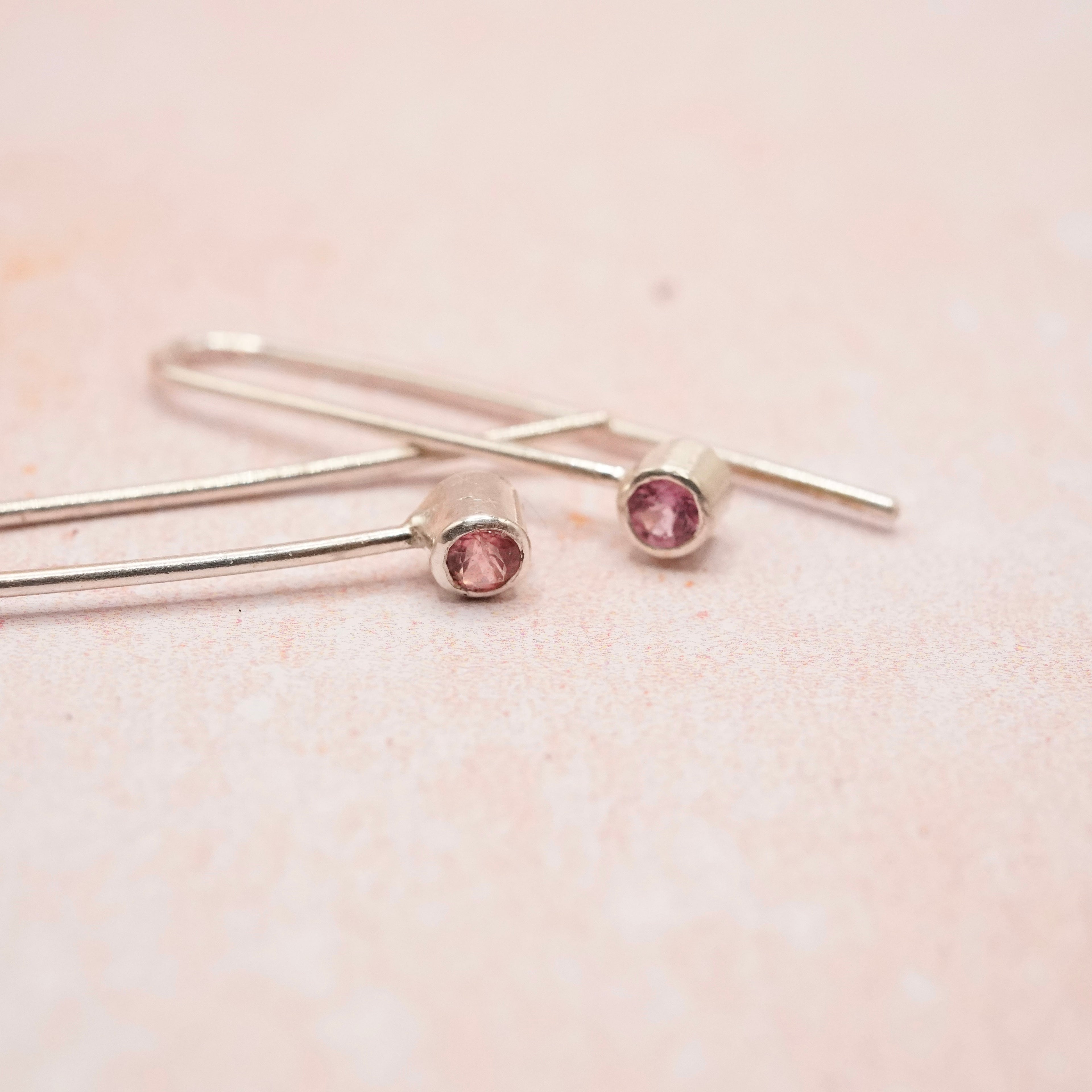 Tourmaline Silver Earrings Handmade