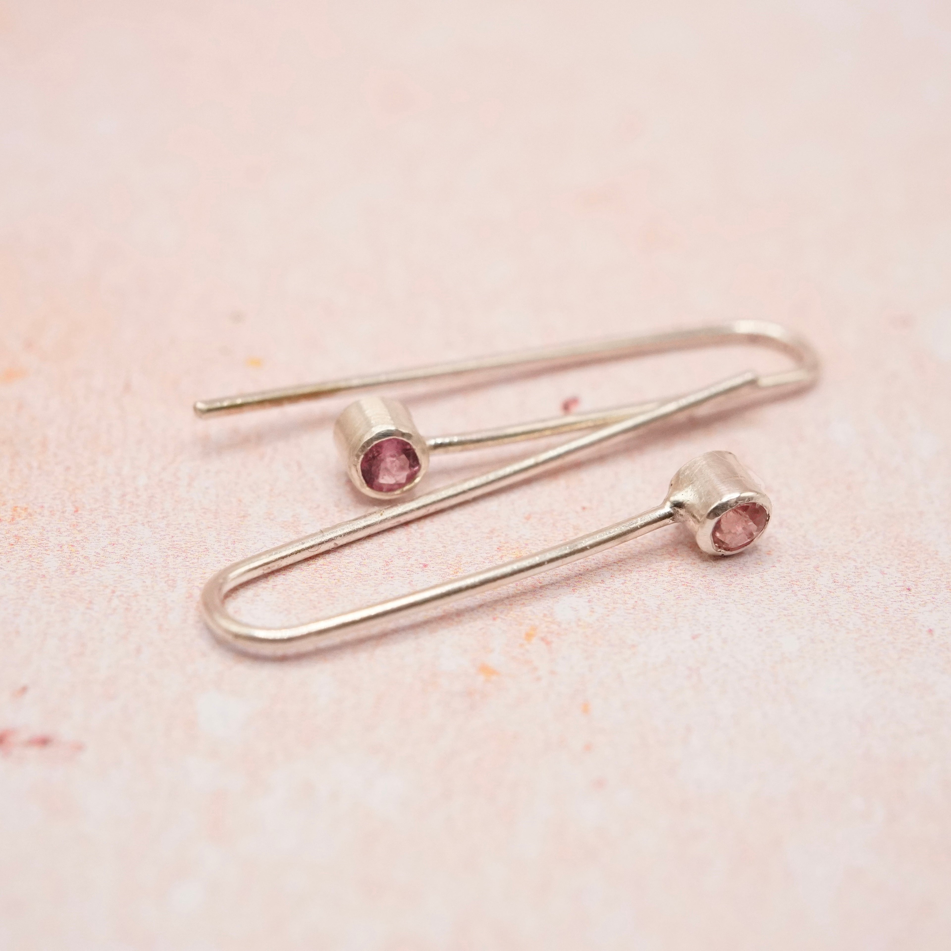 Tourmaline Silver Earrings Handmade