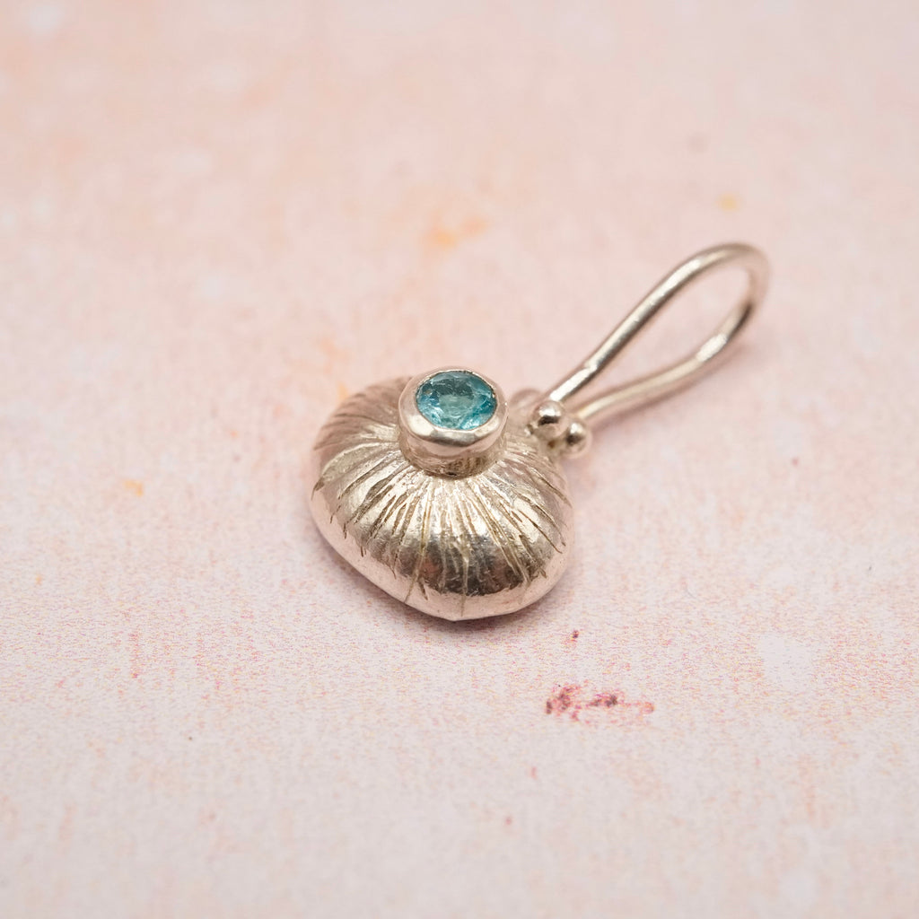 Apatite Sterling Silver Natural Shell Pendant
