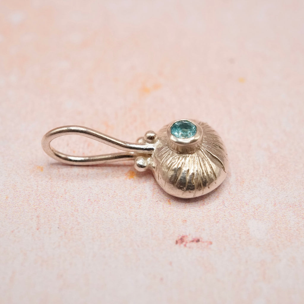 Apatite Sterling Silver Natural Shell Pendant