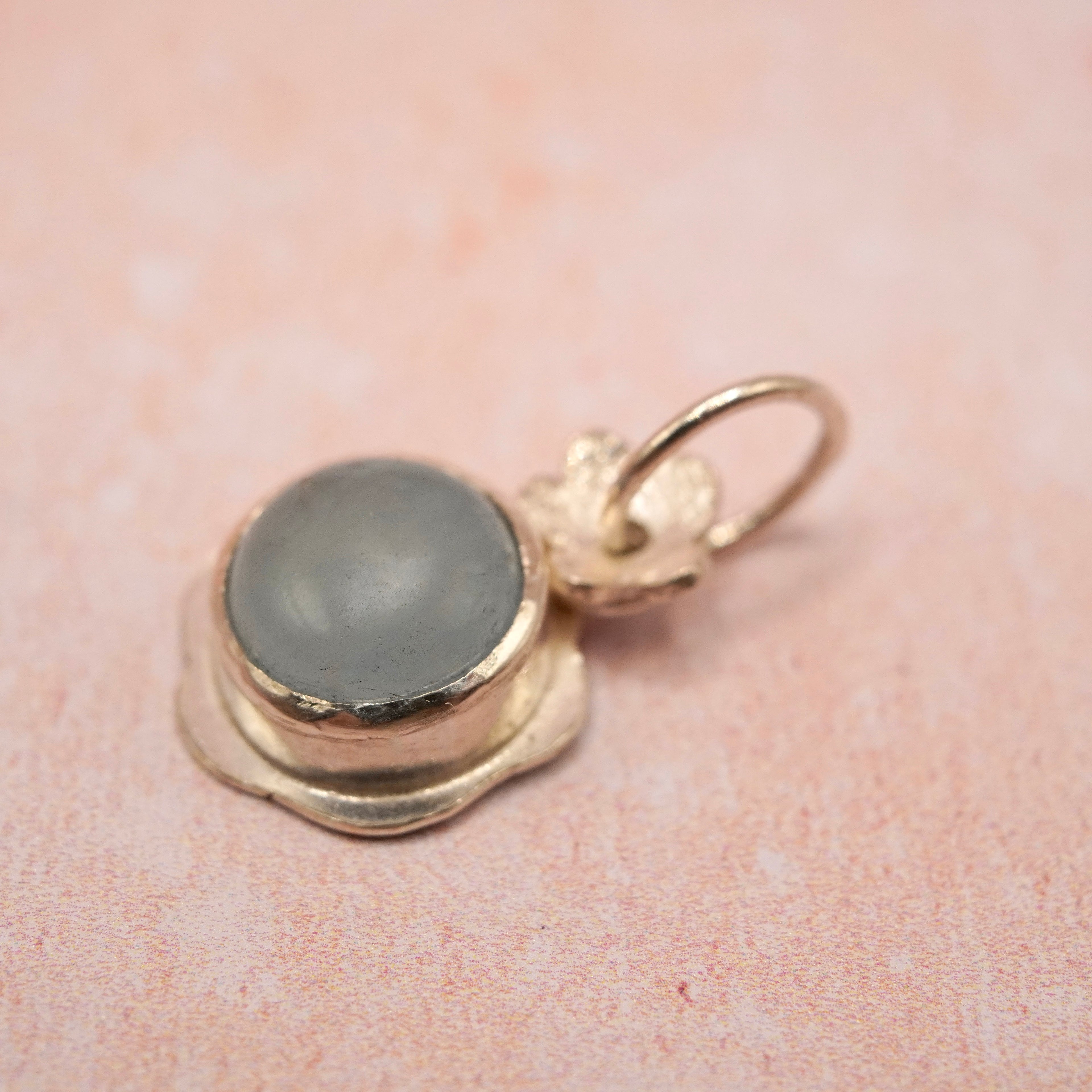 Handmade Sterling Silver & Aquamarine Floral Pendant