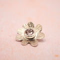 Handmade Sterling Silver Flower Pendant with Pink Tourmaline