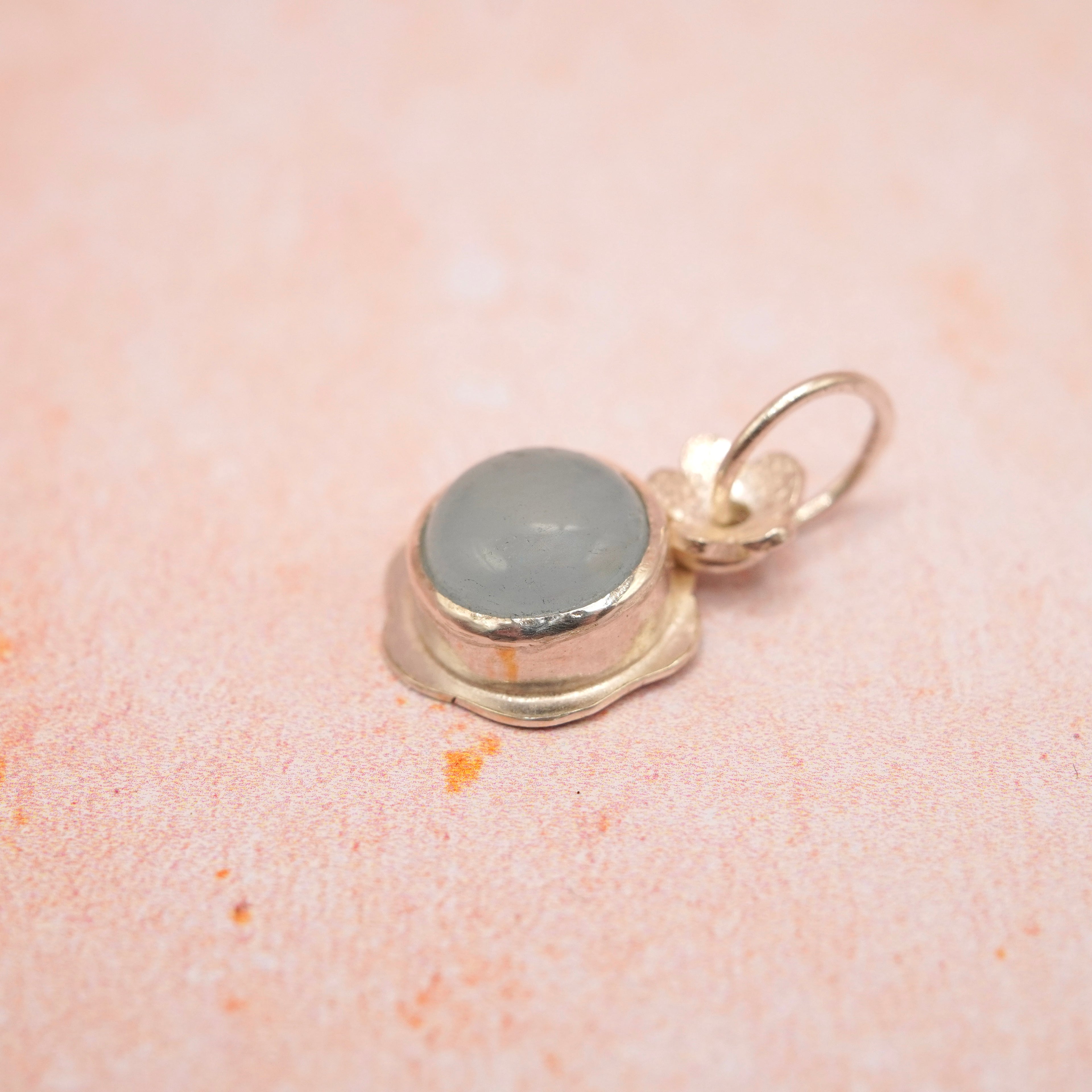 Handmade Sterling Silver & Aquamarine Floral Pendant