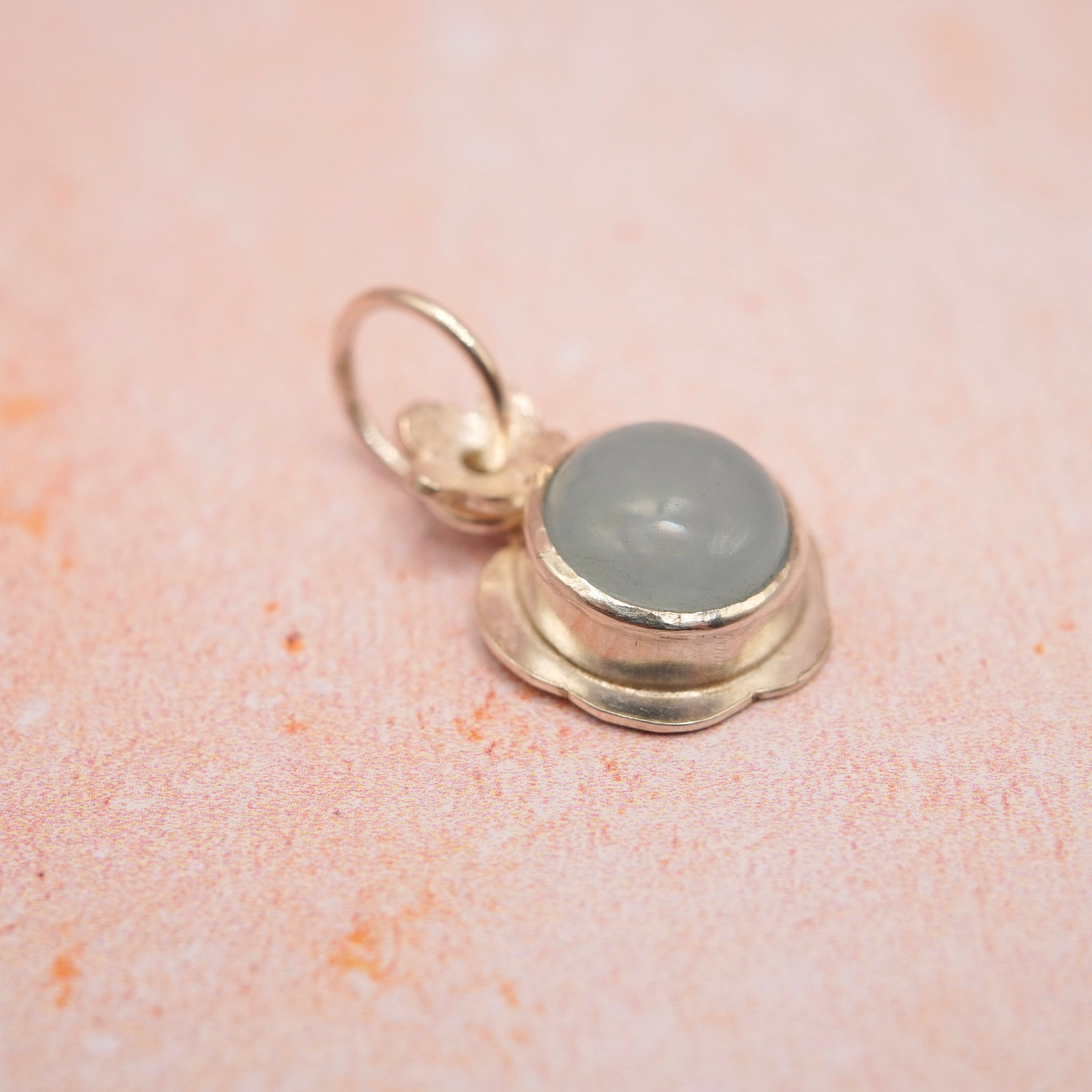 Handmade Sterling Silver & Aquamarine Floral Pendant