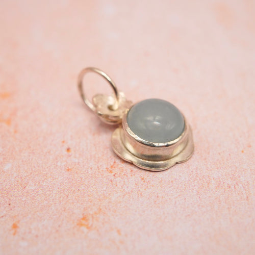 Handmade Sterling Silver & Aquamarine Floral Pendant