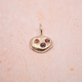 Pebble and Stone Silver Pendant with Garnet