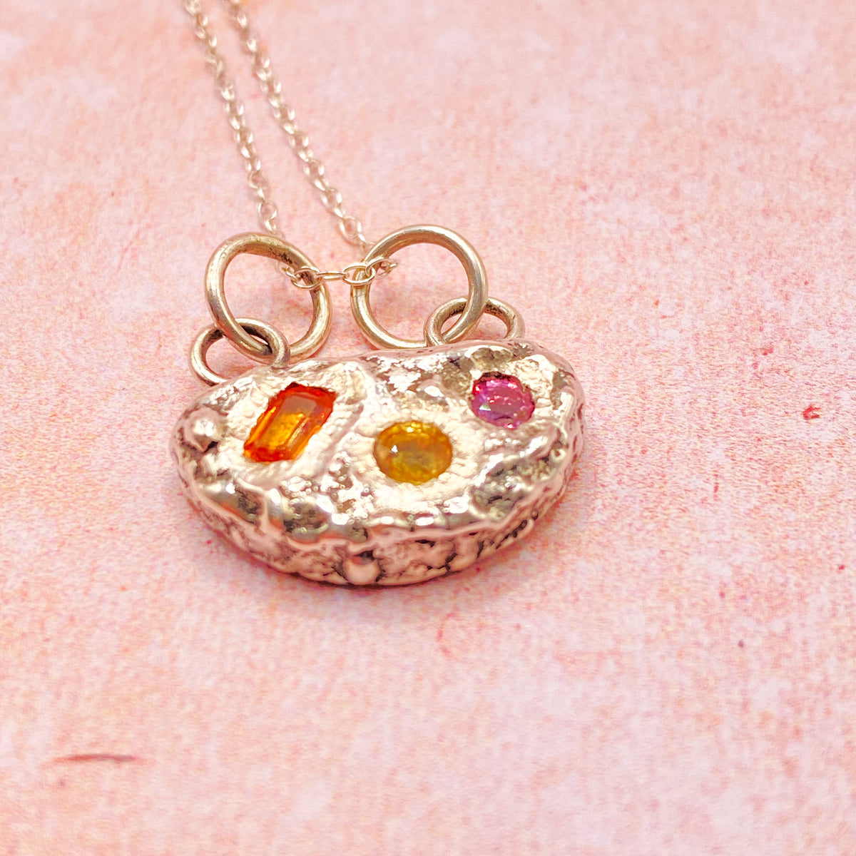 Sapphire Pebble & Stone Pendant