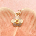 Pink Spinel Flower Pendant in Silver & Gold