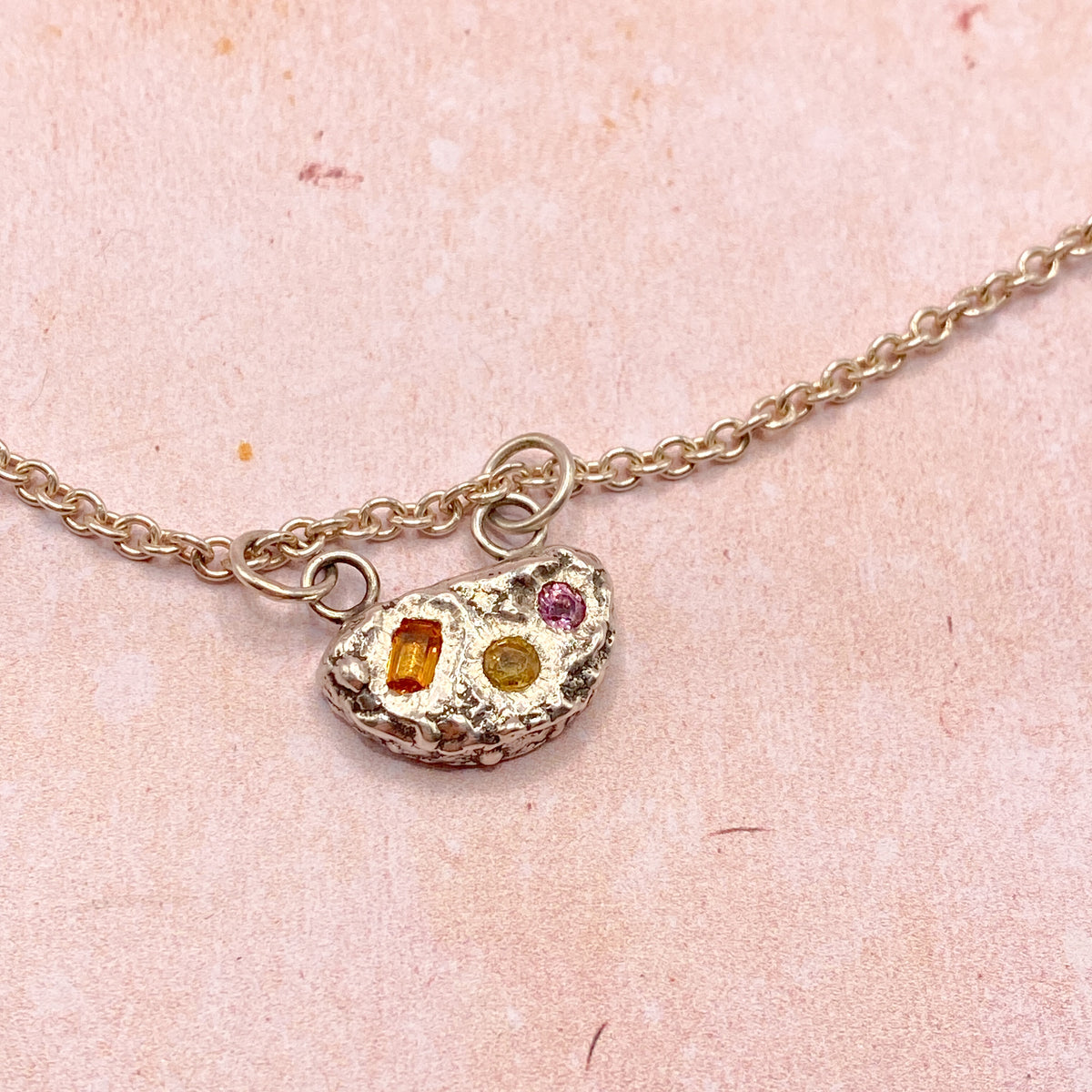 Sapphire Pebble & Stone Pendant