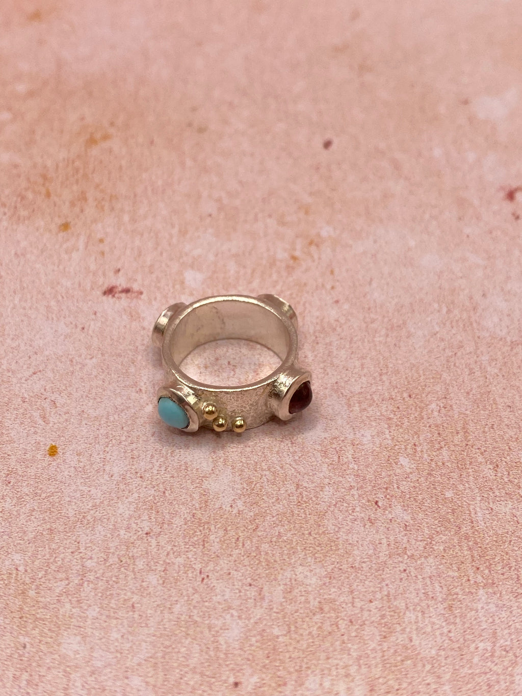 Gemstone Charm Silver & Gold