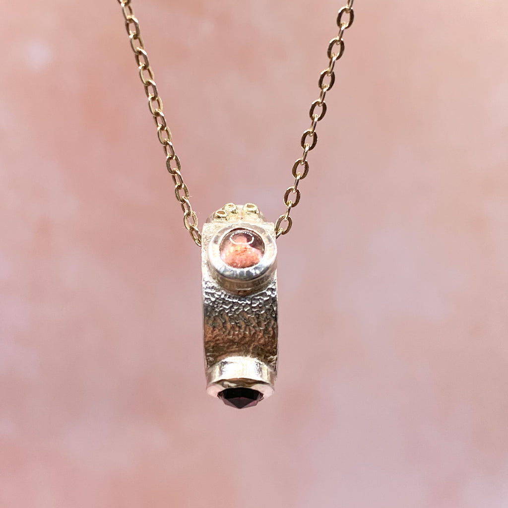 Gemstone Charm Silver & Gold