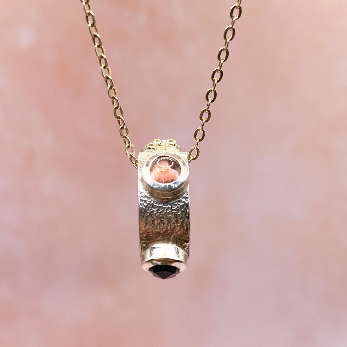 Gemstone Charm Silver & Gold
