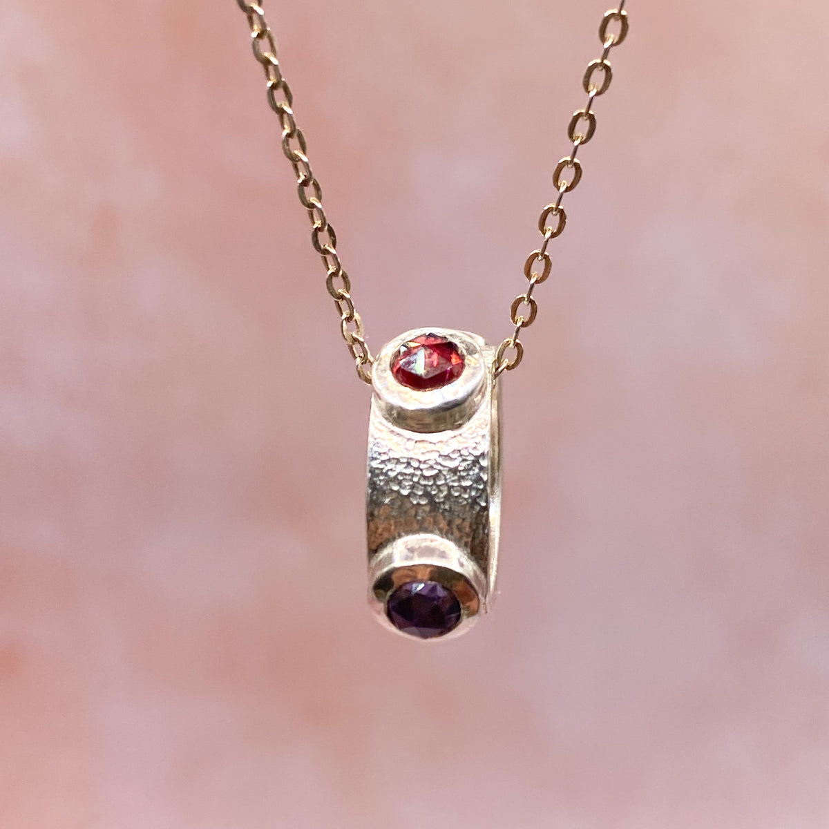 Gemstone Charm Silver & Gold