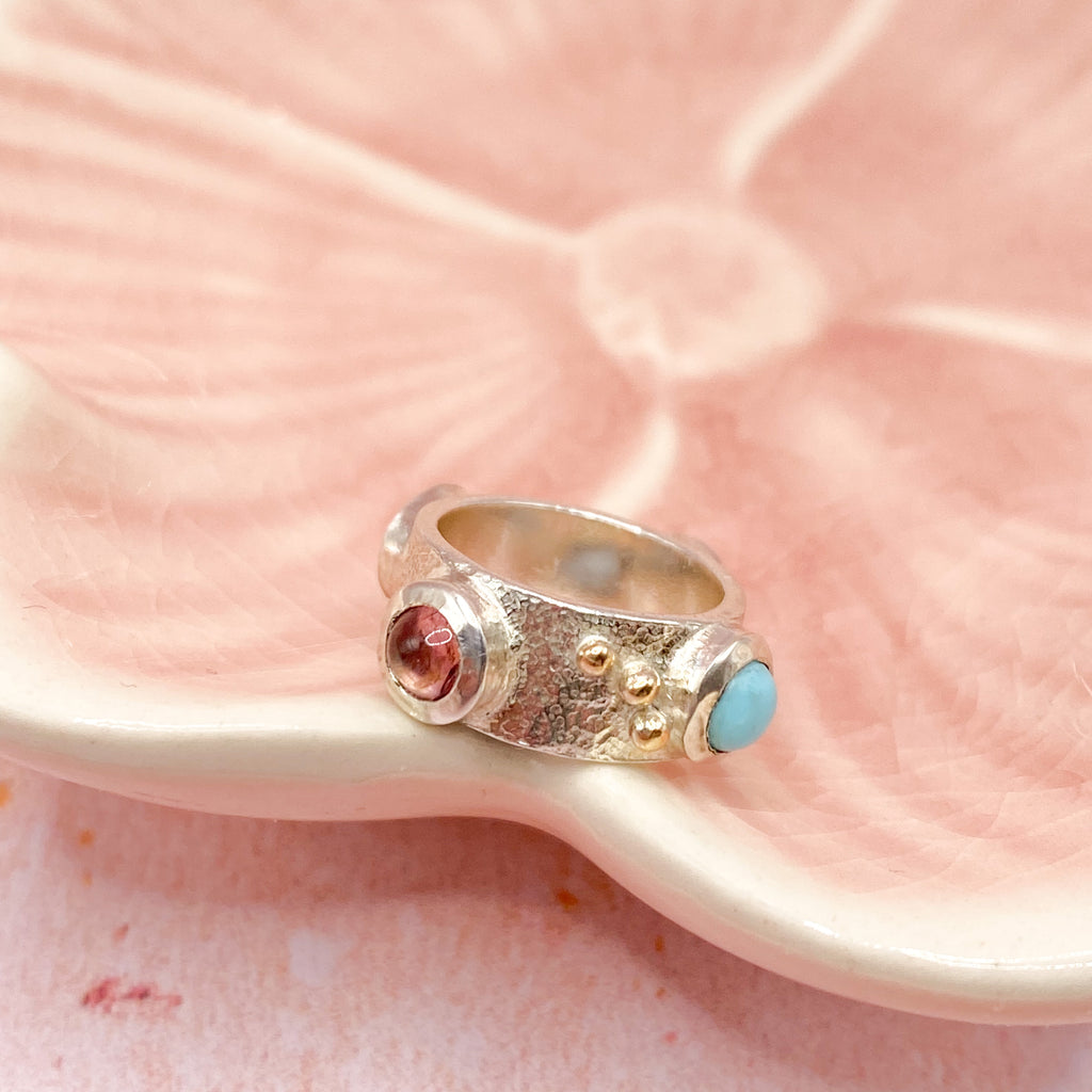 Gemstone Charm Silver & Gold