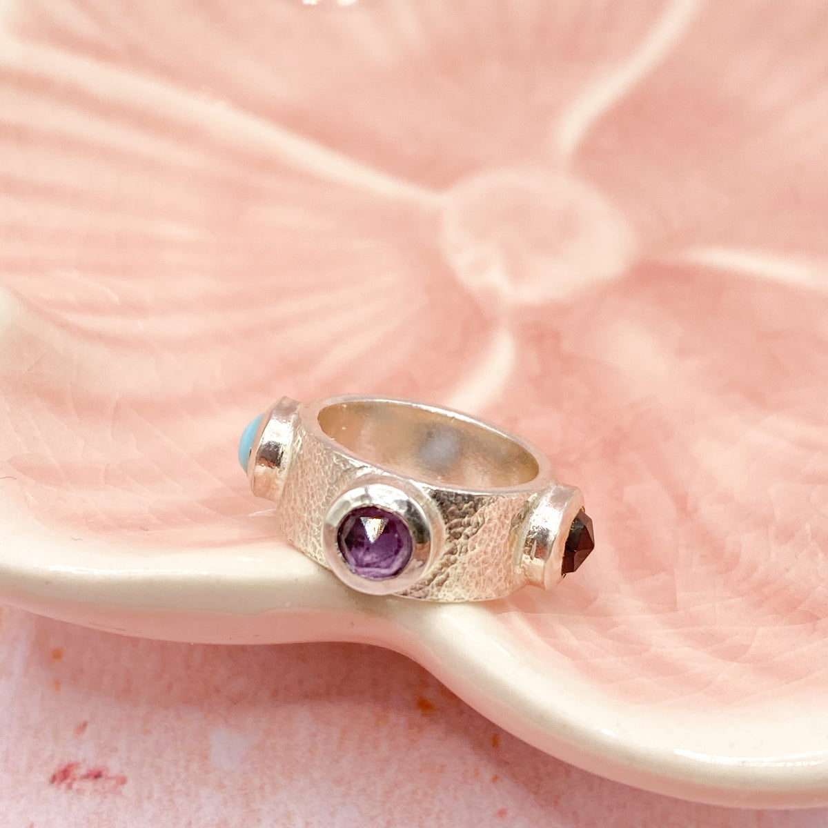 Gemstone Charm Silver & Gold