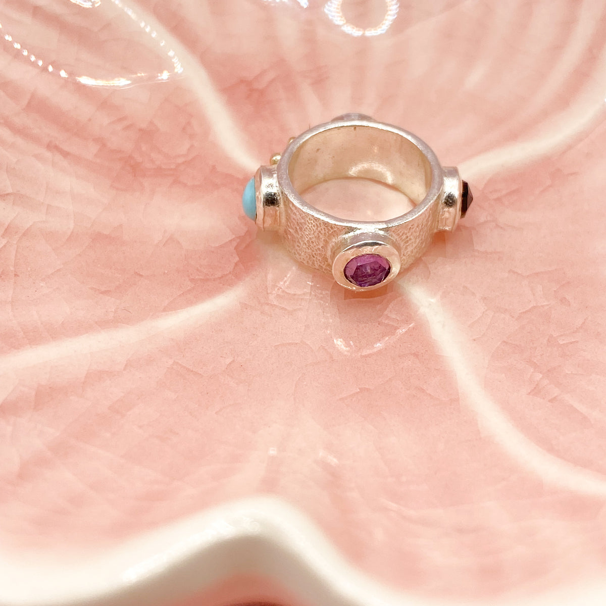 Gemstone Charm Silver & Gold