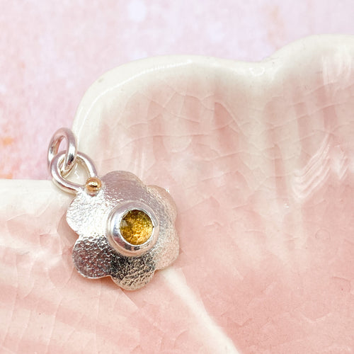 Bluehill Bloom Yellow Tourmaline Flower Pendant