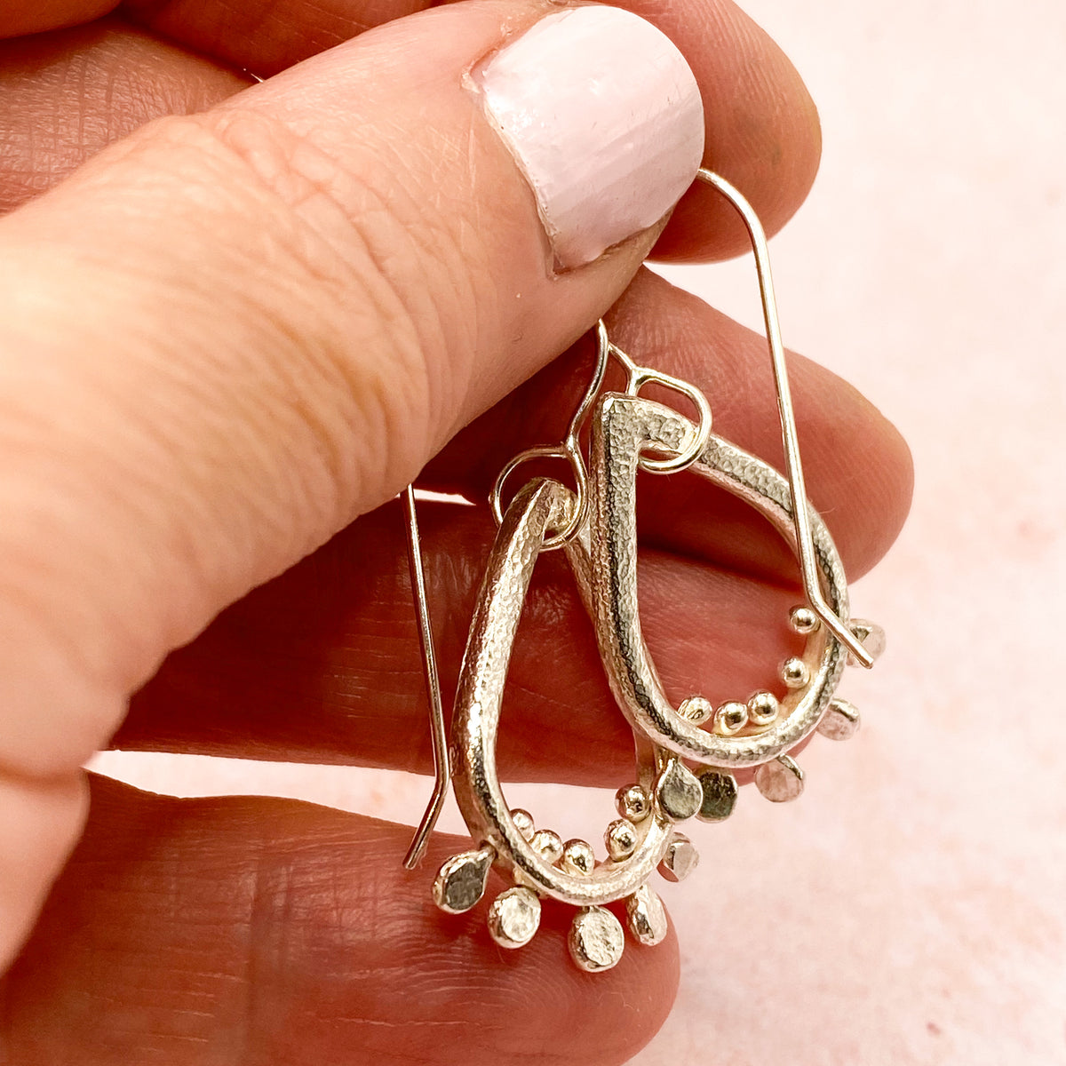 Handmade Kinetic Sterling Silver Paddle Earrings