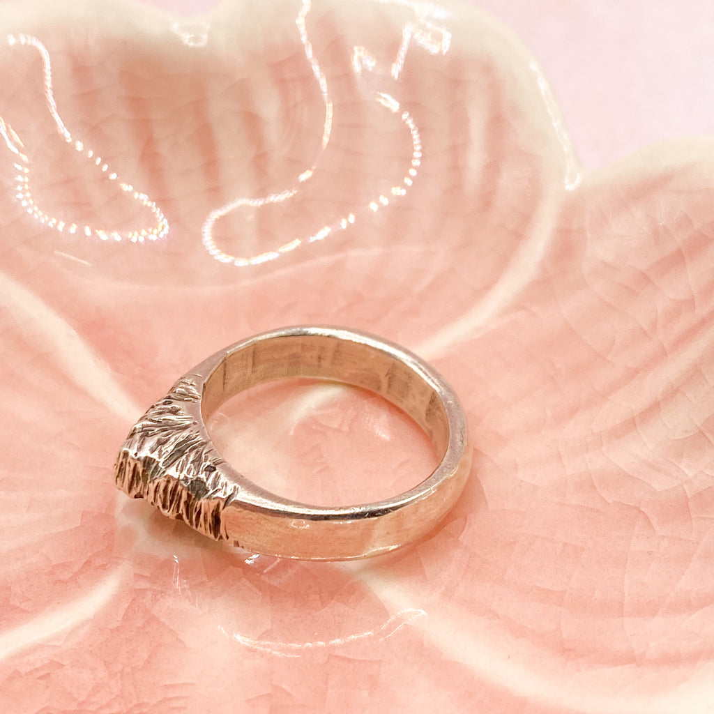 One of a Kind Hand Carved Sterling Silver Ring