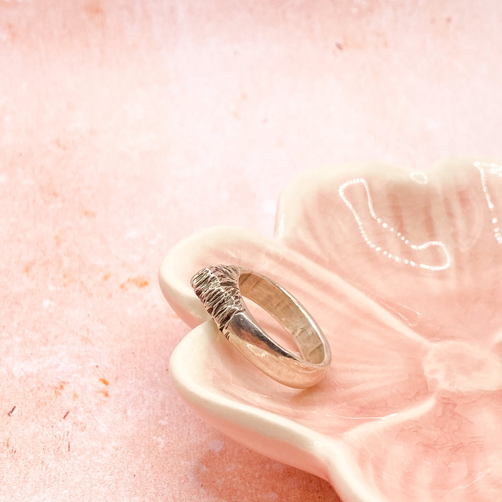 One of a Kind Hand Carved Sterling Silver Ring