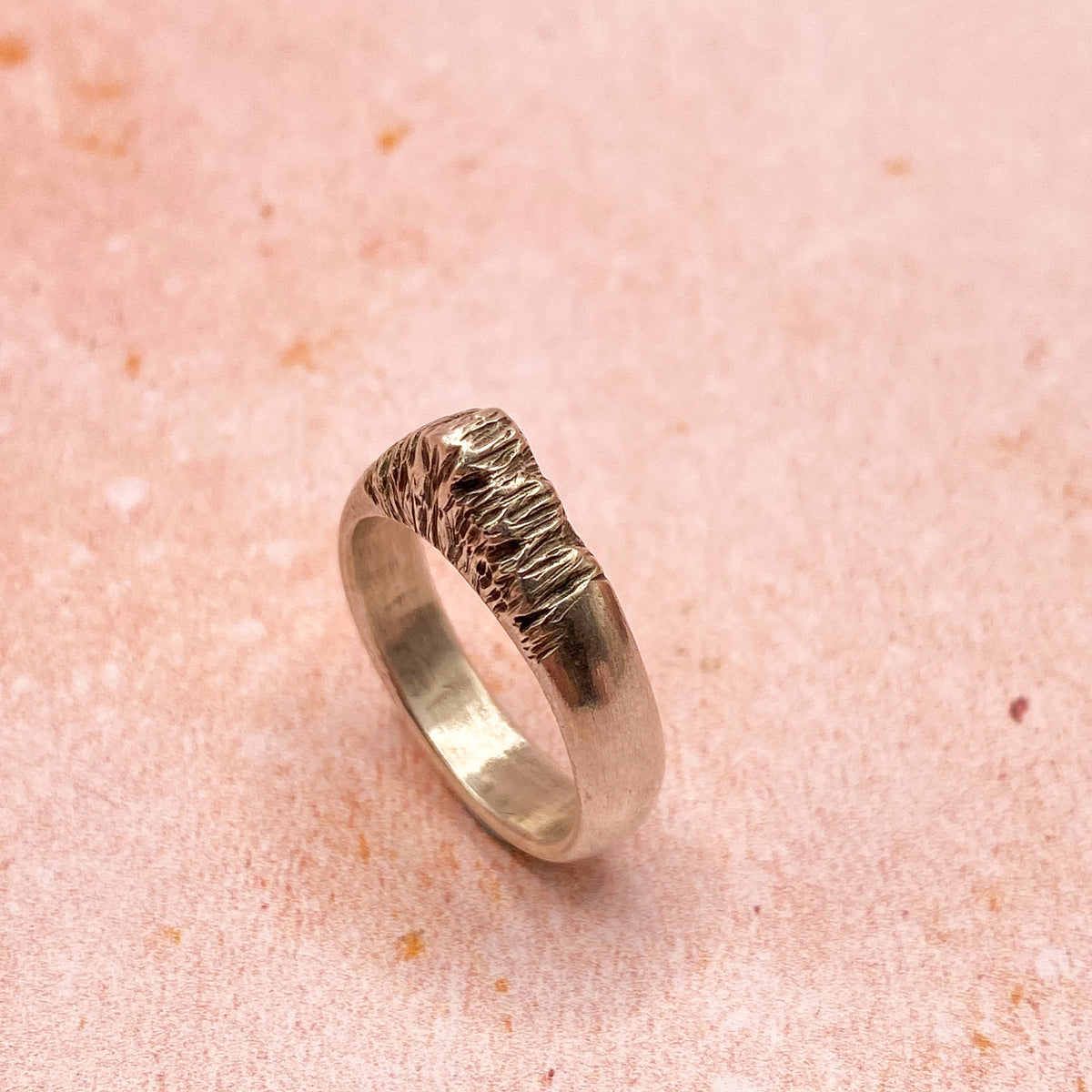 One of a Kind Hand Carved Sterling Silver Ring