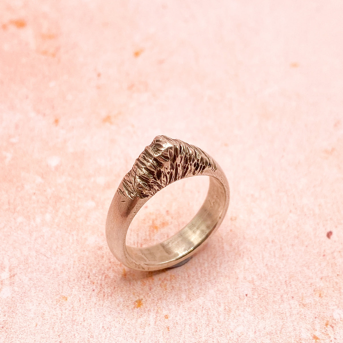 One of a Kind Hand Carved Sterling Silver Ring